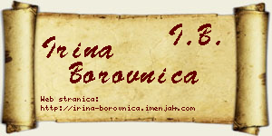 Irina Borovnica vizit kartica